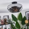 Mertola ceiling light chrome, clear, Smoke-coloured, 1-light source