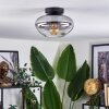 Mertola ceiling light chrome, Smoke-coloured, 1-light source