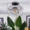 Mertola ceiling light chrome, Smoke-coloured, 1-light source