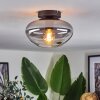 Mertola ceiling light chrome, Smoke-coloured, 1-light source