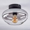 Mertola ceiling light chrome, Smoke-coloured, 1-light source