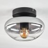 Mertola ceiling light chrome, Smoke-coloured, 1-light source