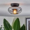 Mertola ceiling light chrome, Smoke-coloured, 1-light source