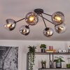 Koyoto ceiling light, globe light 80 cm clear, Smoke-coloured, 6-light sources