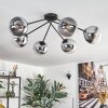 Koyoto ceiling light, globe light 80 cm clear, Smoke-coloured, 6-light sources