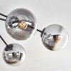 Koyoto ceiling light, globe light 80 cm clear, Smoke-coloured, 6-light sources