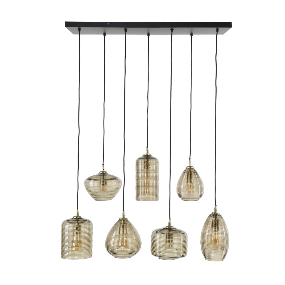 Pendelleuchte pendant light anthracite, 7-light sources