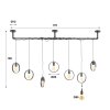 Pendelleuchte pendant light anthracite, 7-light sources