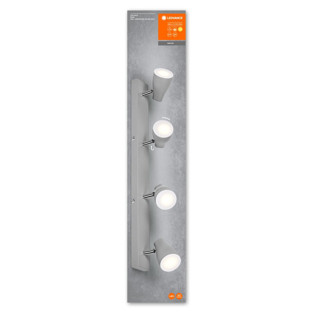 Ledvance Lights Spot ceiling light LED grey, 4-light sources