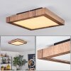 Salmi ceiling light, Panel LED Wood like finish, black, 1-light source