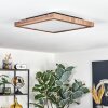 Salmi ceiling light, Panel LED Wood like finish, black, 1-light source