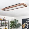 Salmi ceiling light, Panel LED Wood like finish, black, 1-light source