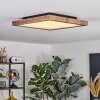 Salmi ceiling light, Panel LED Wood like finish, black, 1-light source, Remote control