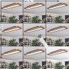 Salmi ceiling light, Panel LED Wood like finish, black, 1-light source, Remote control