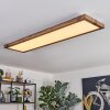 Salmi ceiling light, Panel LED Wood like finish, black, 1-light source, Remote control