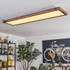 Salmi ceiling light, Panel LED Wood like finish, black, 1-light source, Remote control