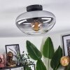 Mertola ceiling light clear, Smoke-coloured, 1-light source