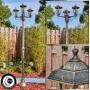 Loria outdoor light, lamp post, path light brown, gold, 3-light sources