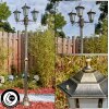 Loria outdoor light, lamp post, path light brown, gold, 3-light sources