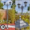 Loria outdoor light, lamp post, path light black, silver, 2-light sources