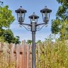 Loria outdoor light, lamp post, path light black, silver, 3-light sources