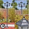 Loria outdoor light, lamp post, path light black, silver, 3-light sources