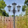 Loria outdoor light, lamp post, path light black, silver, 3-light sources