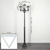 Loria outdoor light, lamp post, path light black, silver, 3-light sources