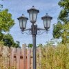 Loria outdoor light, lamp post, path light black, silver, 3-light sources