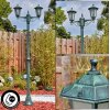 Loria outdoor light, lamp post, path light green, black, 2-light sources