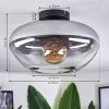 Mertola ceiling light clear, Smoke-coloured, 1-light source