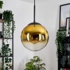 Gastor hanging light, globe light gold, clear, 1-light source