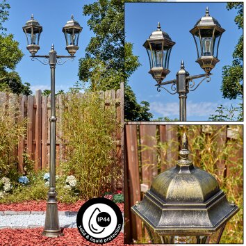 Etoe outdoor light, lamp post, path light gold, black, 2-light sources