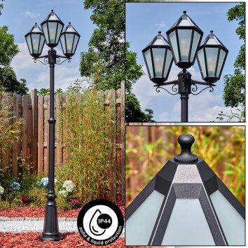 Falfosa outdoor light, lamp post, path light black, 3-light sources