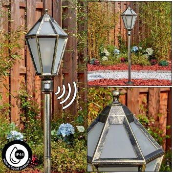 Falfosa outdoor light, path light gold, black, 1-light source, Motion sensor