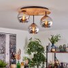 Koyoto ceiling light, globe light 40 cm Ecru, black, 3-light sources