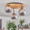 Koyoto ceiling light, globe light 40 cm Ecru, black, 3-light sources