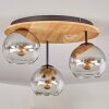 Koyoto ceiling light, globe light 40 cm Ecru, black, 3-light sources