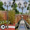 Falfosa outdoor light, lamp post, path light gold, black, 2-light sources