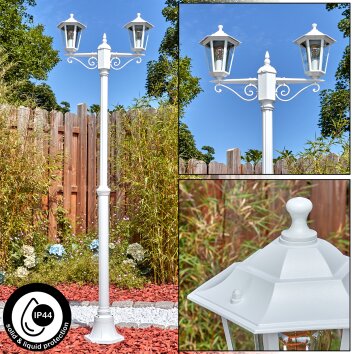 Loria outdoor light, lamp post, path light white, 2-light sources