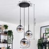 Gastor hanging light, globe light 30 cm clear, Smoke-coloured, 3-light sources