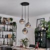 Gastor hanging light, globe light 30 cm clear, Smoke-coloured, 3-light sources