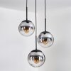 Gastor hanging light, globe light 30 cm clear, Smoke-coloured, 3-light sources