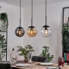 Gastor hanging light, globe light Amber, clear, Smoke-coloured, 3-light sources