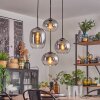 Soutinho hanging light, globe light clear, Smoke-coloured, 4-light sources