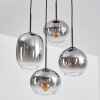 Soutinho hanging light, globe light clear, Smoke-coloured, 4-light sources