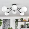 Gastor ceiling light, globe light 87 cm white, 8-light sources