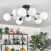 Gastor ceiling light, globe light 83 cm white, 10-light sources