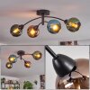 Linneryd ceiling light, globe light black, 4-light sources