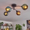 Linneryd ceiling light, globe light black, 4-light sources